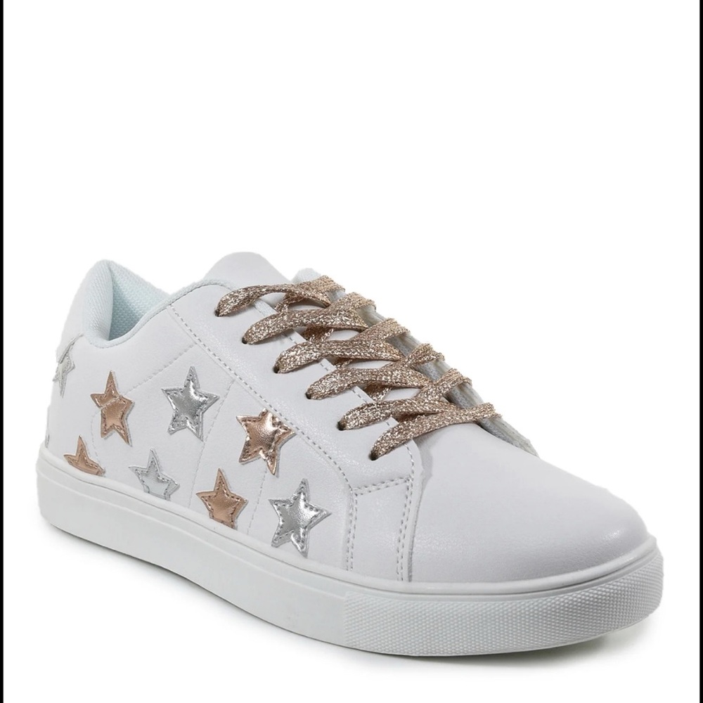 PORTLAND by Portland Boot Company Star Court Sneakers | White Metallic Stars
